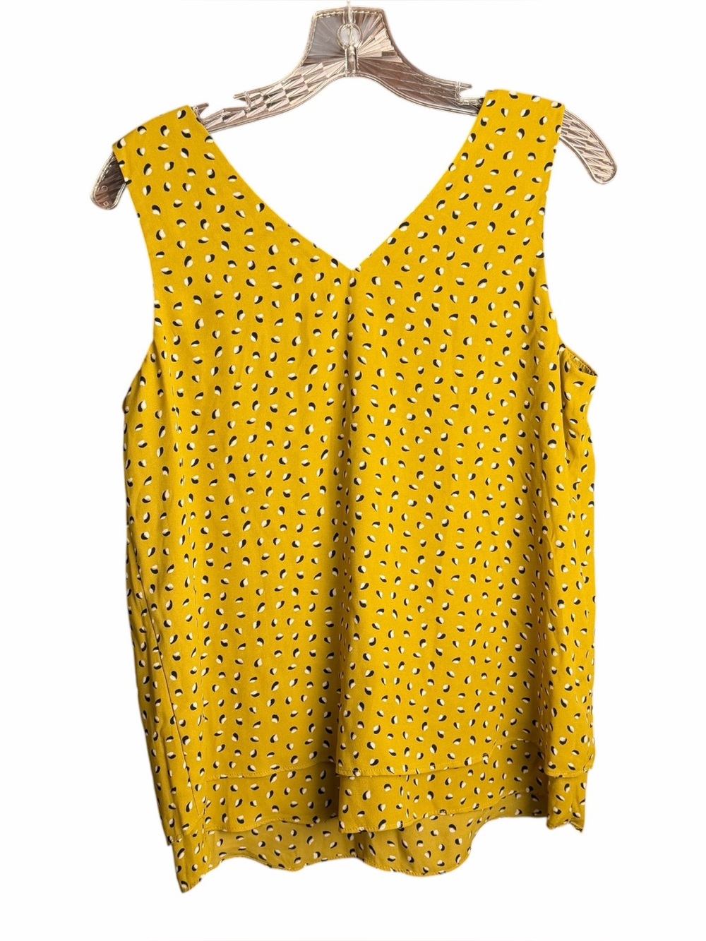 Ann Taylor Factory NWT Women's Yellow Floral Sleeveless V-Neck Blouse Top Size S
